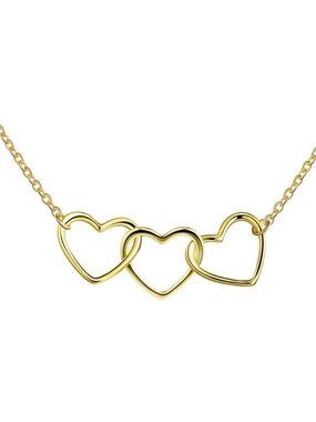 Triple Heart Infinity Necklace - 18K Gold Over Sterling Silver, Perfect